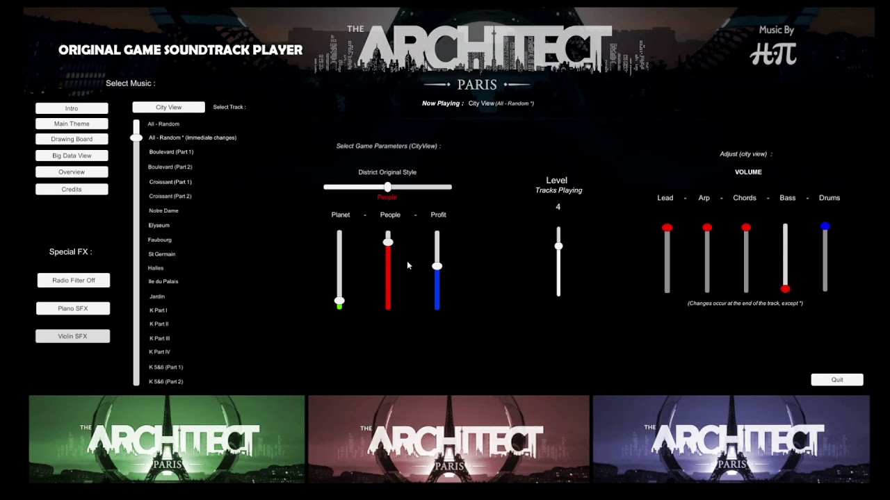 The Architect Paris - Game Soundtrack Player (Extract)