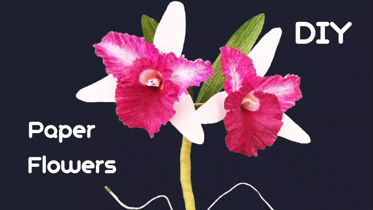 How to Make Cattleya Orchid from Crepe Paper#DIYPaperflowercraft#Paperflowertutorial #homedecoration