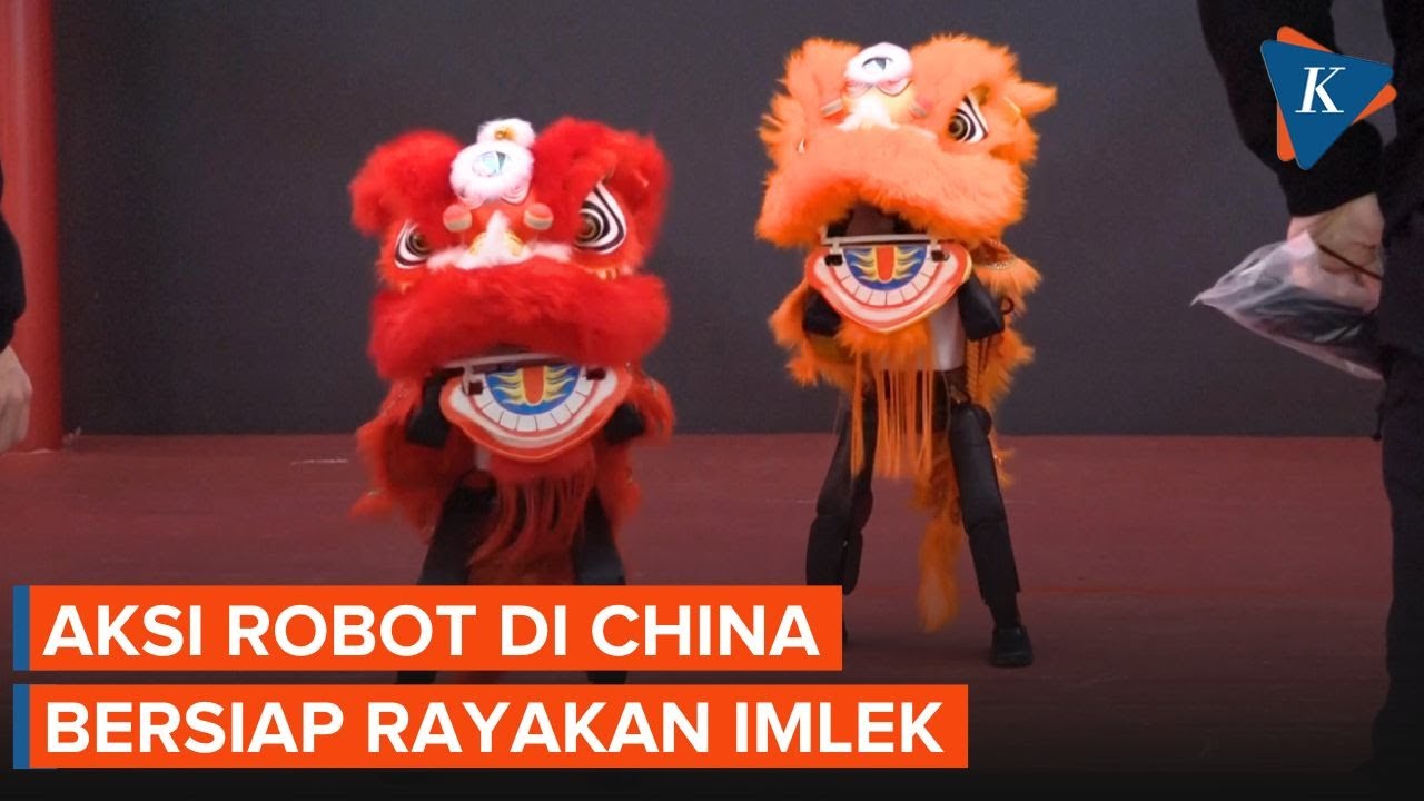Aksi Robot di China Tampilkan Atraksi Barongsai Menjelang Perayaan Imlek
