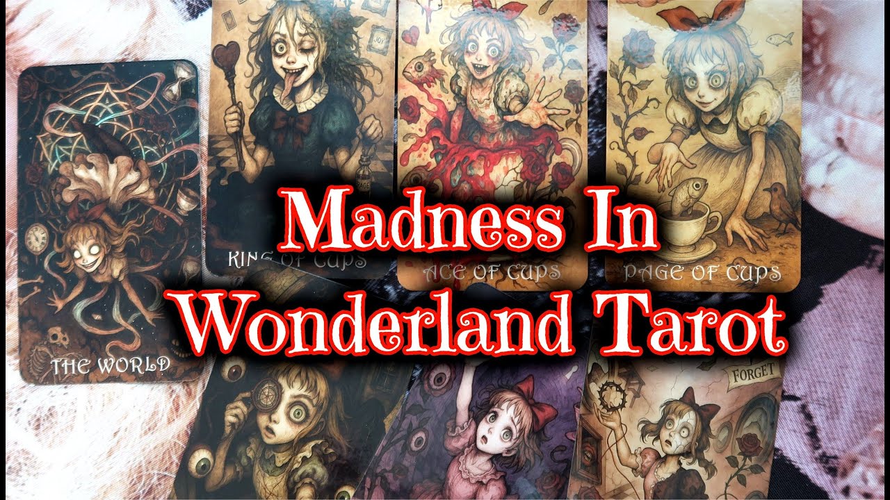 Madness In Wonderland Tarot Deck 🐇🩸 Mad Alice Cards Review, Unboxing, Flip Through