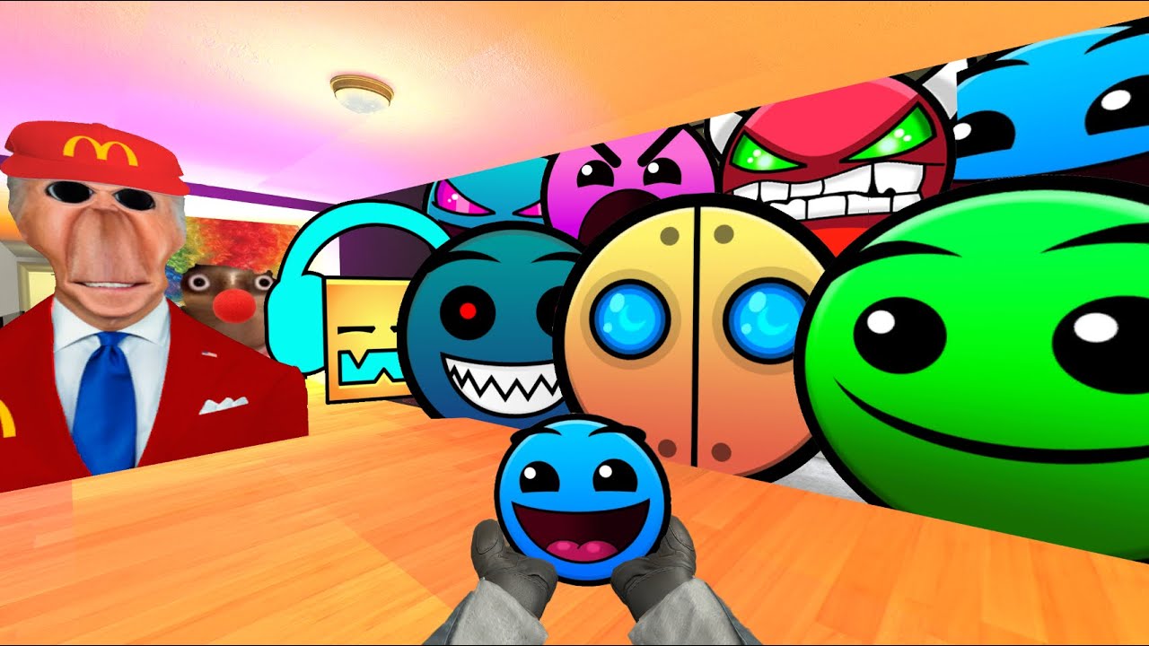 Saving Baby BlueFace From Geometry Dash Emoji, Lobotomy Dash And Aughhh Family Nextbot Gmod