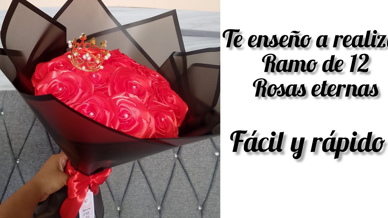 ramo de 12 rosas eternas fácil y rápido #rosasdeliston #tutorial #pasoapaso #rosaseternas