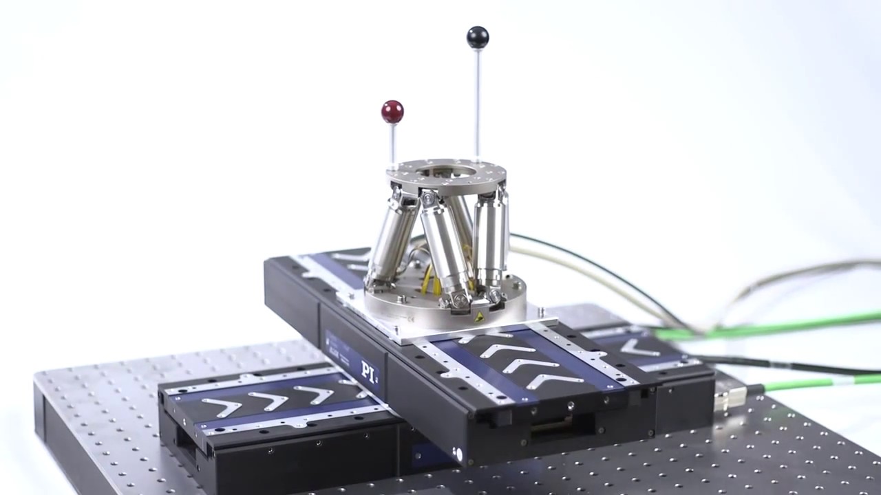 Multi-Axis Stage: 6-Axis Hexapod + XY Stage Range Extender for Multi-Axis Motion and Automation