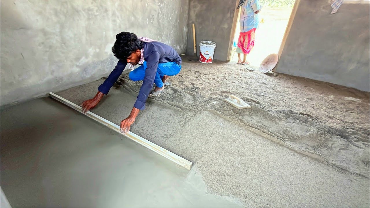 Asbestos! Sheet Living Room Flooring Plain Cement Making Properly|Cement Floor Plaster Construction