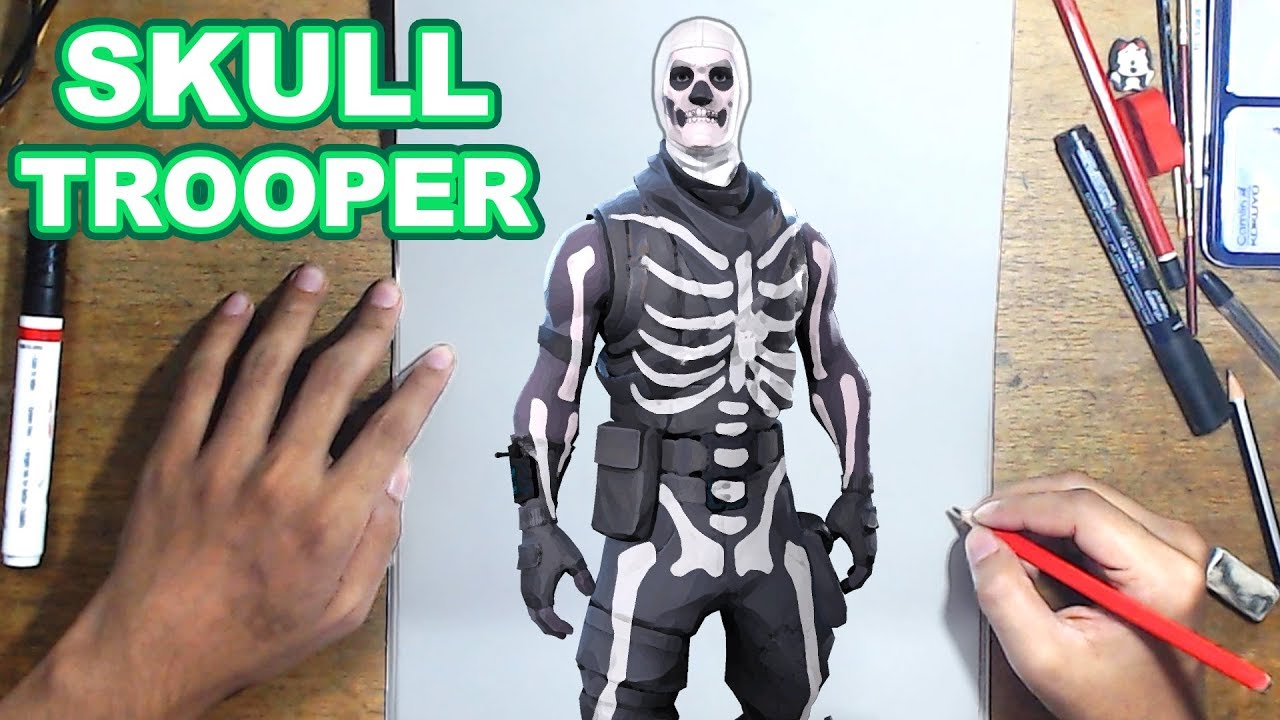 FORTNITE Drawing SKULL TROOPER - How to Draw SKULL TROOPER | Step-by-Step Tutorial - Fortnite