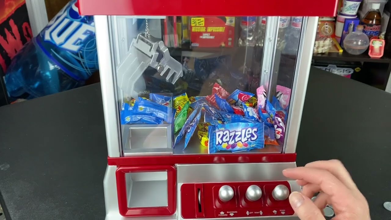 Mini Claw Machine Candy Refill and Playing