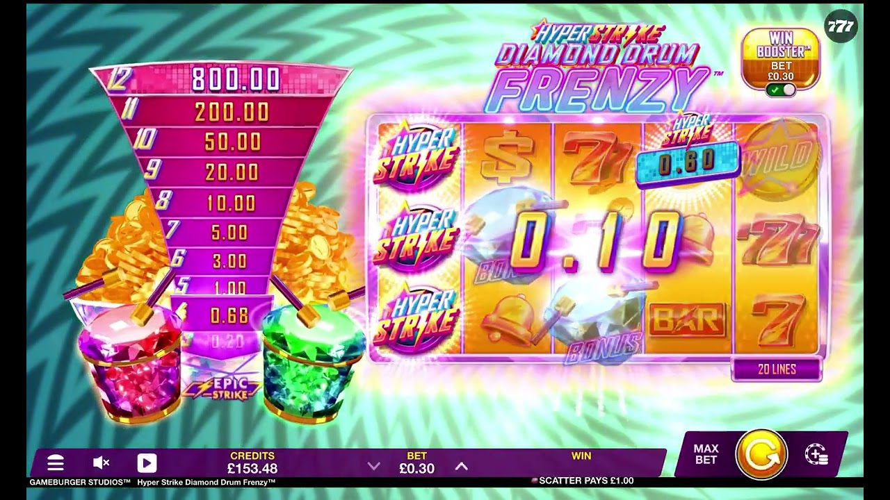 🥁🥁Давайте снова сыграем в Hyper Strike Diamond Drum Frenzy, обожаю эту игру, сколько бонусов мы п...