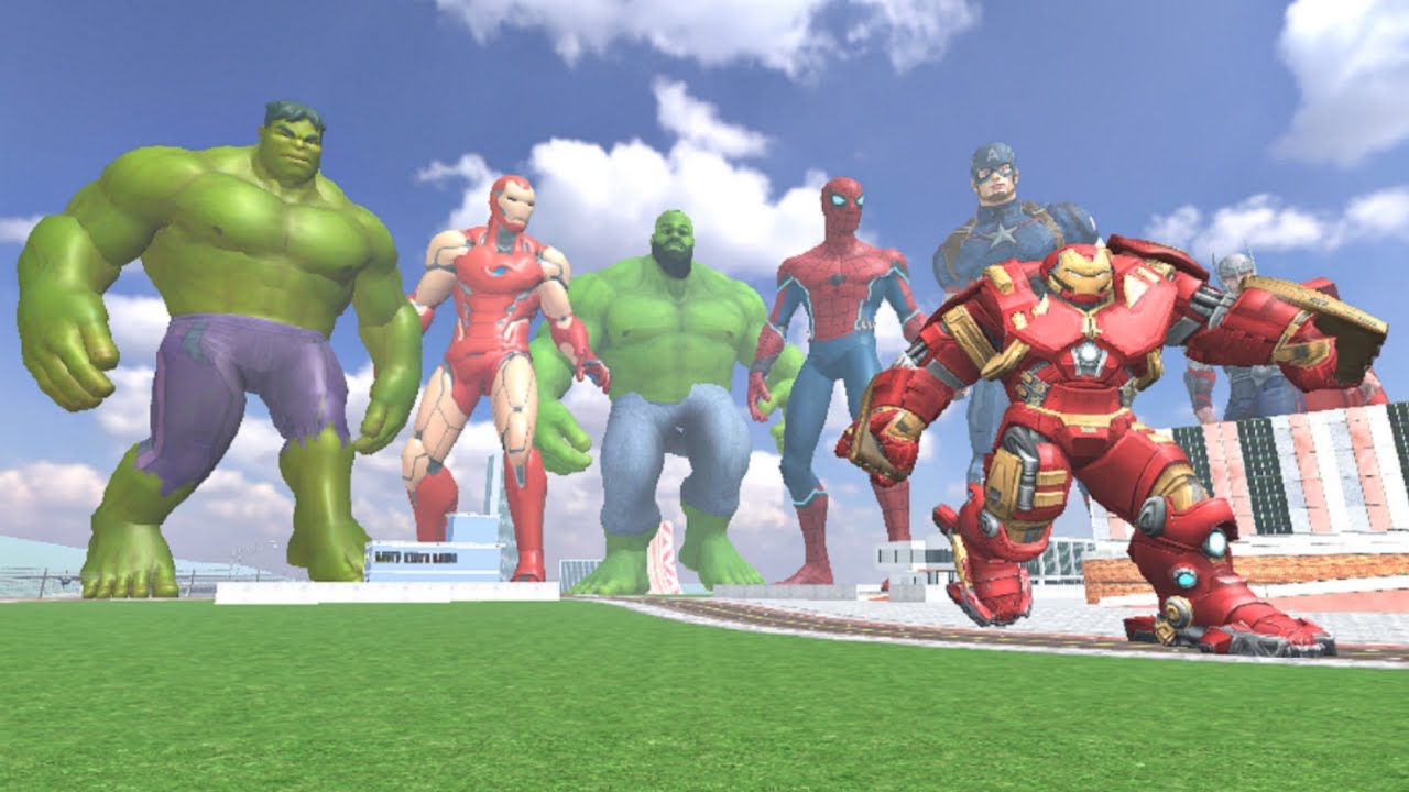 Franklin Becomes Avengers Superheroes to Fight Giant Hulkbuster - INDIAN BIKES DRIVING 3D