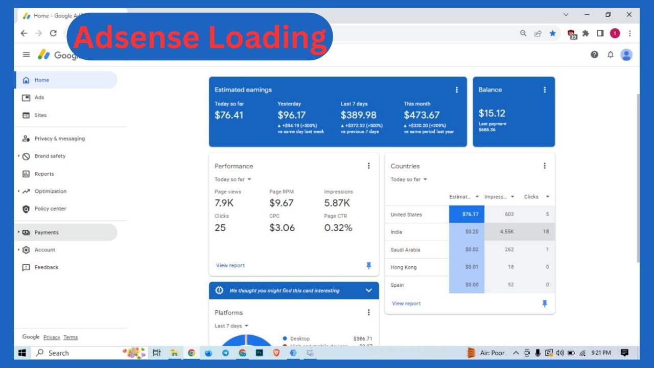 google adsense loading | google adsense loading method bangla | adsense loading trick | adsense