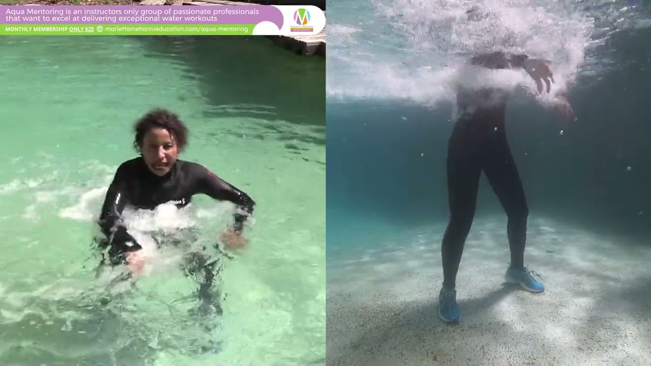 Aqua instructor tip - awesome arm combination that creates stability in the lower body 😲💦🔥