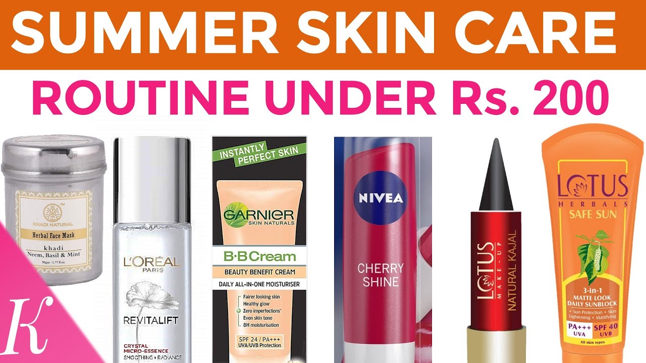 Summer Skincare Routine For All Skin Types Under Rs. 200 | Serum, Face Mask for Clear Glowing Skin