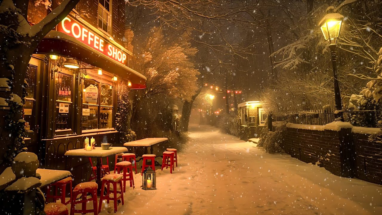Slow Piano Jazz for a Relaxing Mood - Winter Night Jazz at an Old Café for Study, Work, Focus