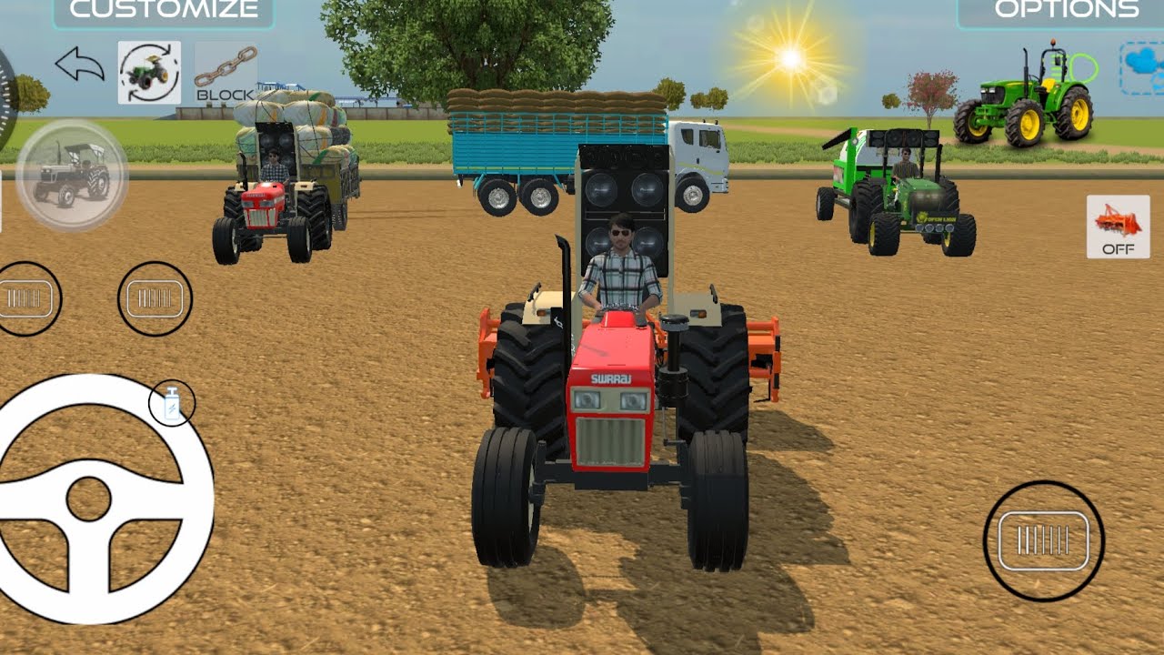 Farming Tractor🌾|Swaraj with Rutaweater|Truck loading|Swaraj with bhusa with Threser|#simulator 
