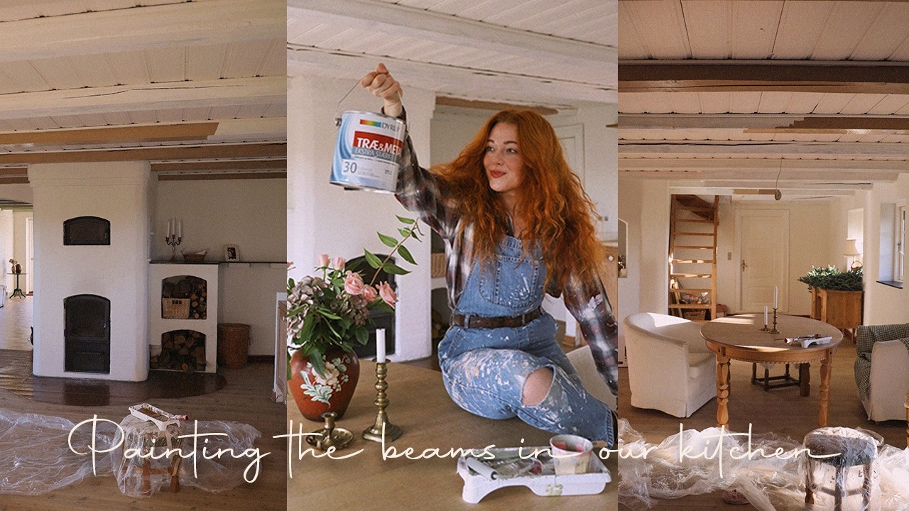 Покраска кухонных балок в нашем 200-летнем сказочном доме