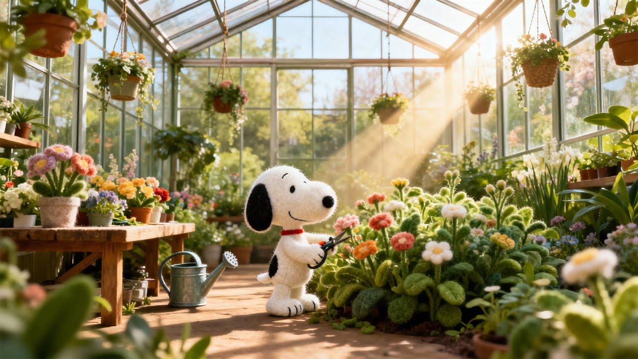 Spring Morning Garden with Snoopy 🌸 | Calm Lofi for Mindful Work & Relax
