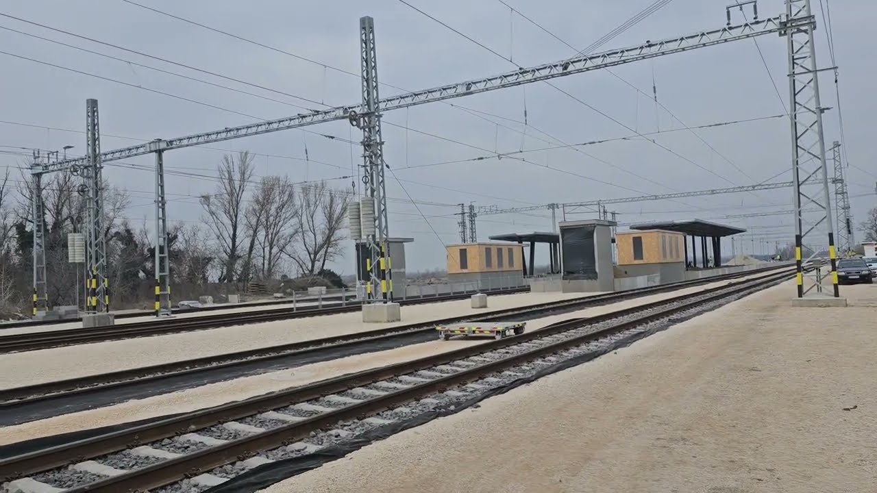 Budapest-Belgrád vasútvonal felújítása Délegyháza vasútállomás helyzetjelentős videó 2025.02.24