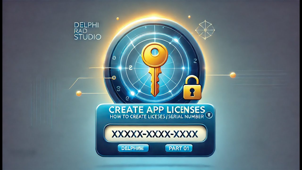 Delphi How to Make Licence for your App (serial number) Part 01