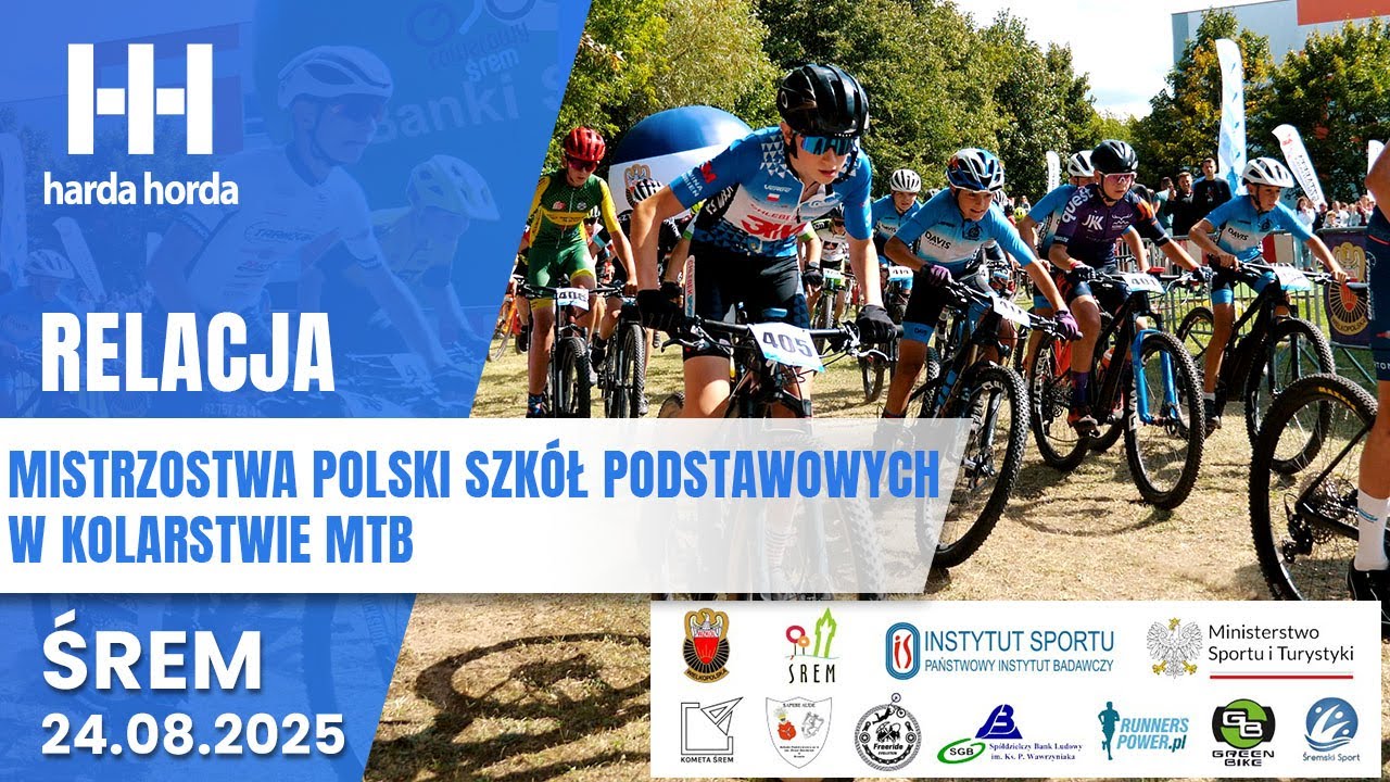 Mistrzostwa Polski Szk&oacute;ł Podstawowych w kolarstwie g&oacute;rskim MTB &ndash; ŚREM &ndash; 24.08.2025 Wielkopolska