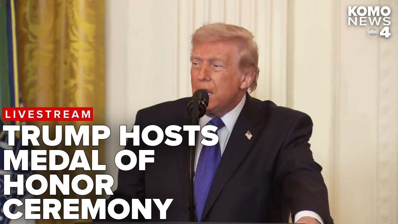 President Trump talks about US-Israel strike on Iran before Medal of Honor ceremony at White House