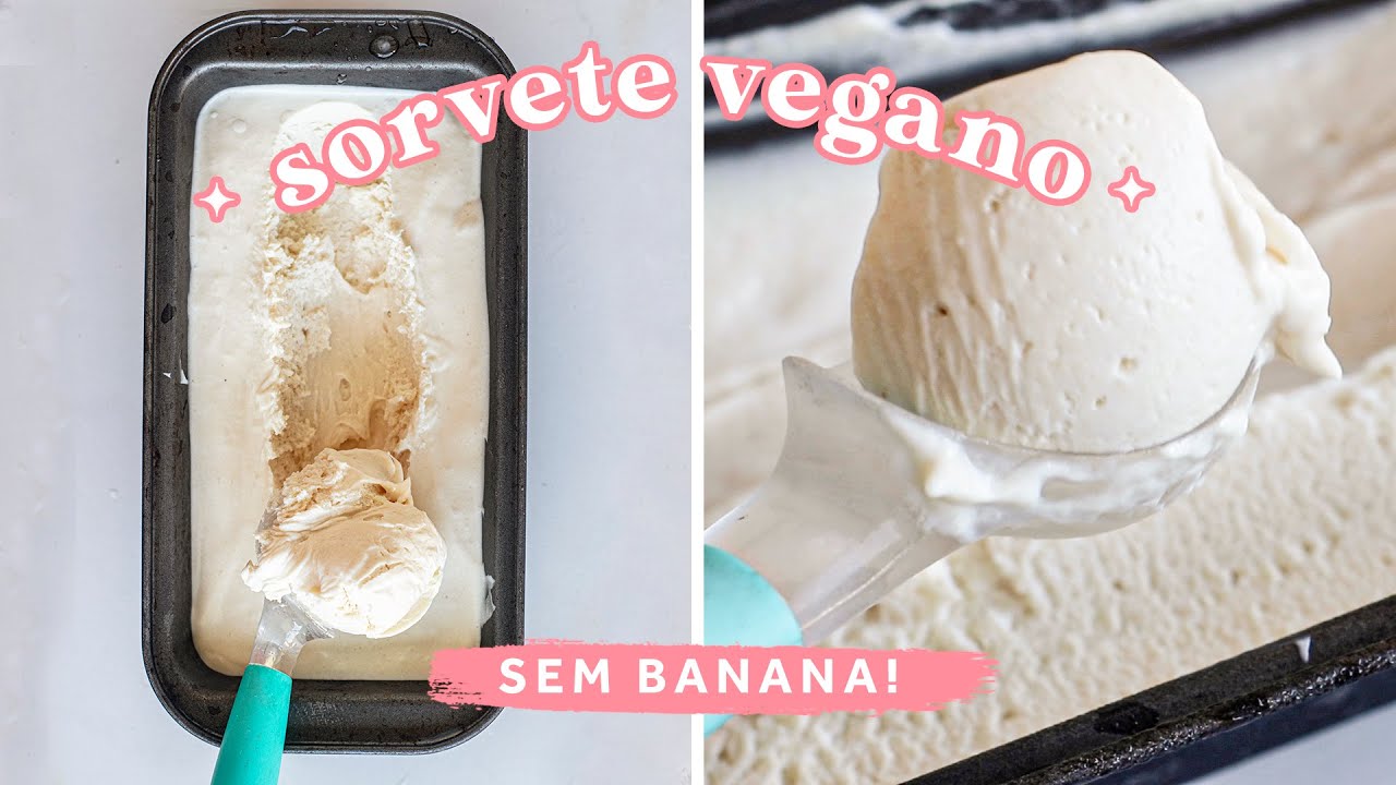 SORVETE VEGANO DE BAUNILHA (SEM BANANA) SUPER CREMOSO E FIRME - Igual o comprado no mercado!