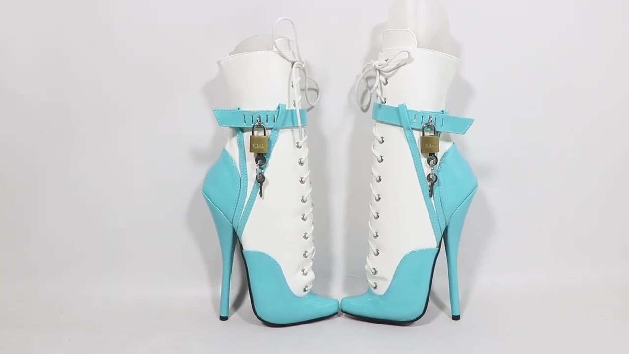 Sorbern Lockable Straps Ballet Boots Ankle High Lace Up Sm Shoe Stilettos High Heel