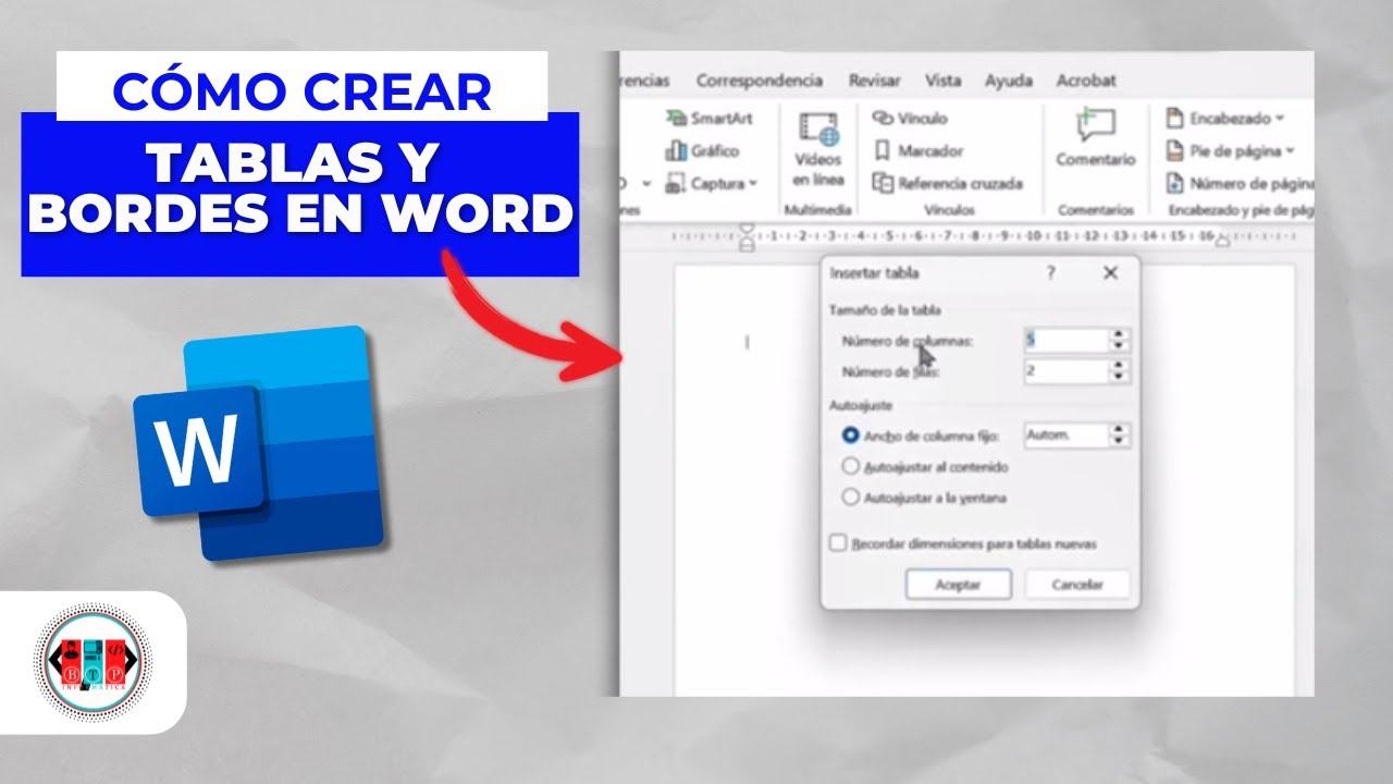 Como crear tablas y bordes en Word | BTPI 2025