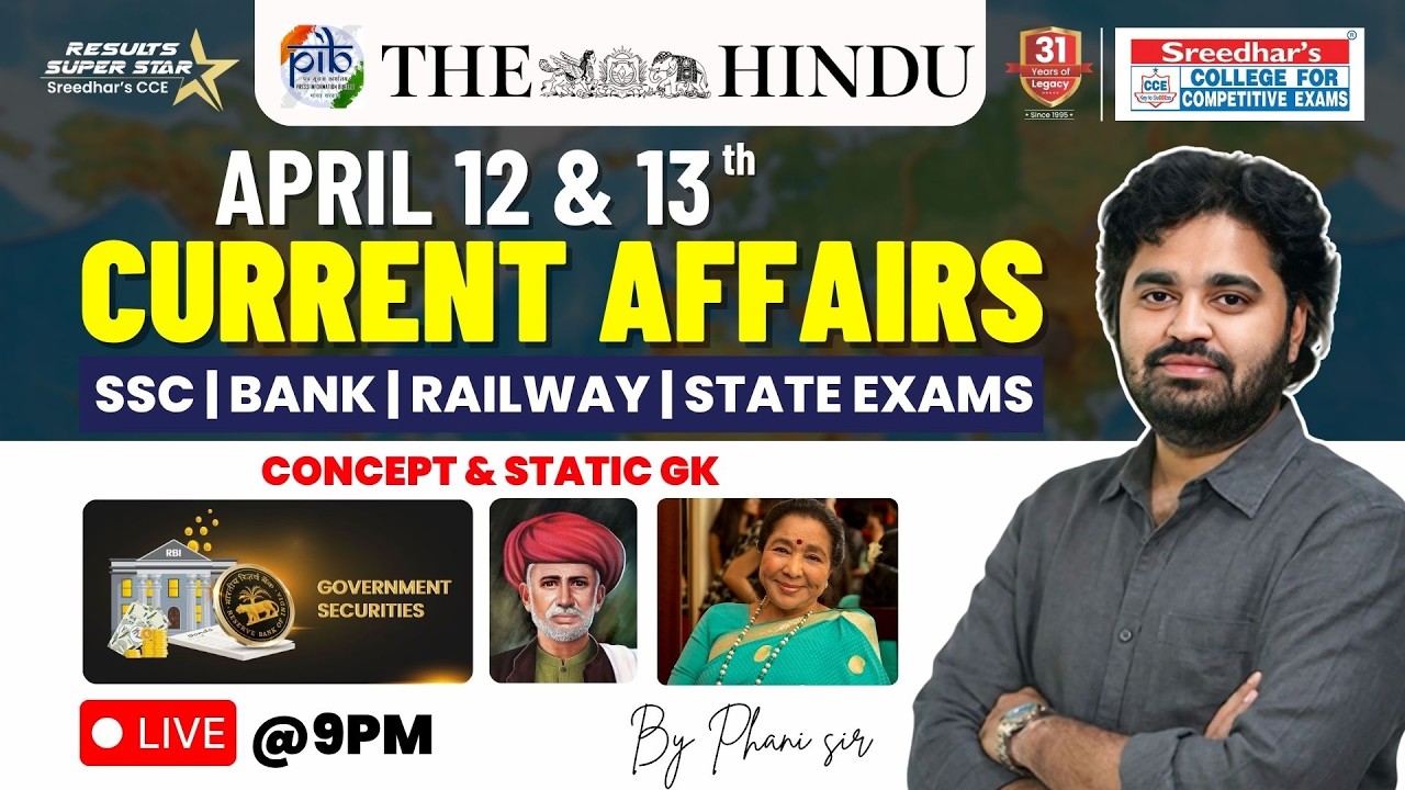 🔴Live | Daily Current Affairs in Telugu | April 12 & 13th | Latest & Important News | PHANI SIR