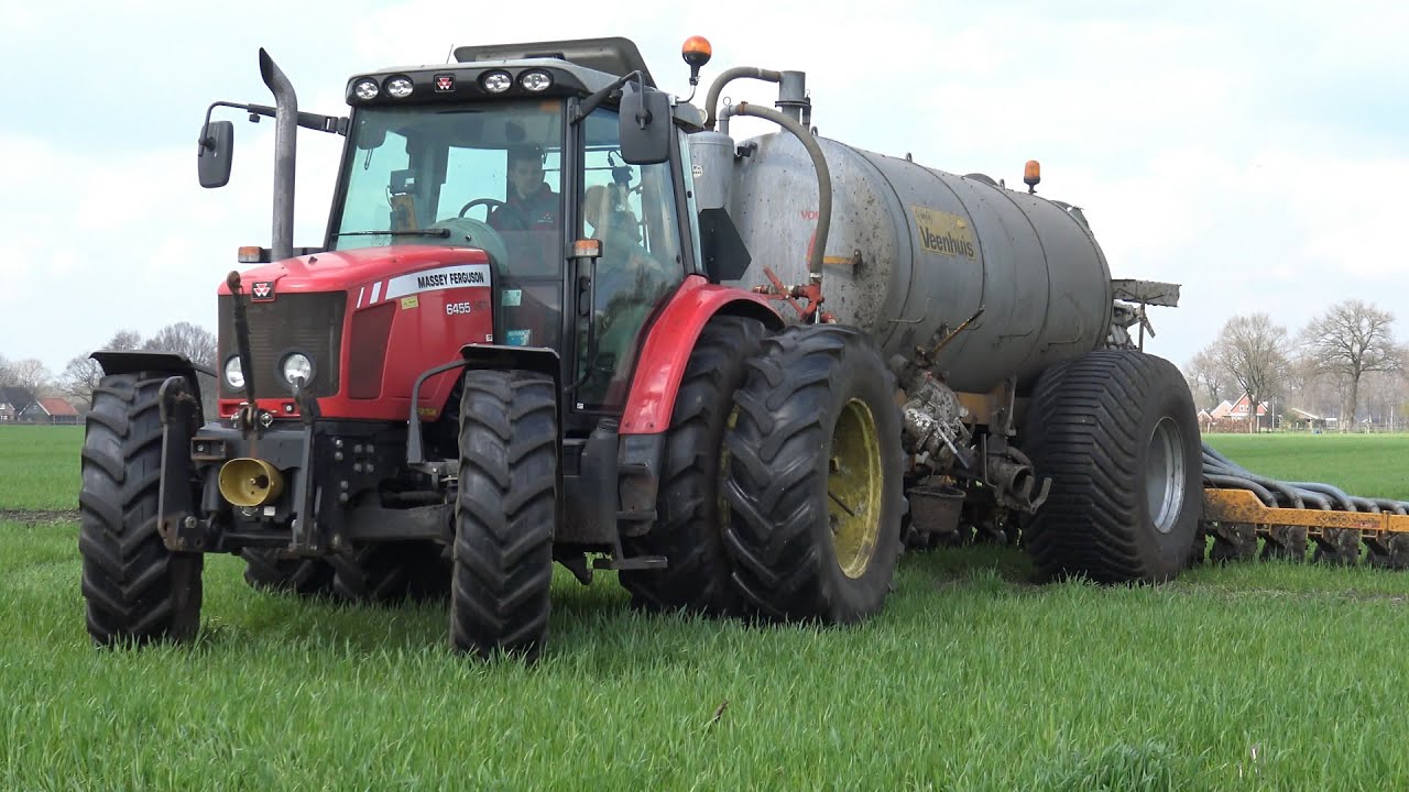 Bemesten met Massey Ferguson 6455 Dyna-6 en MF 3075 Dynashift met Veenhuis tanks (2016)