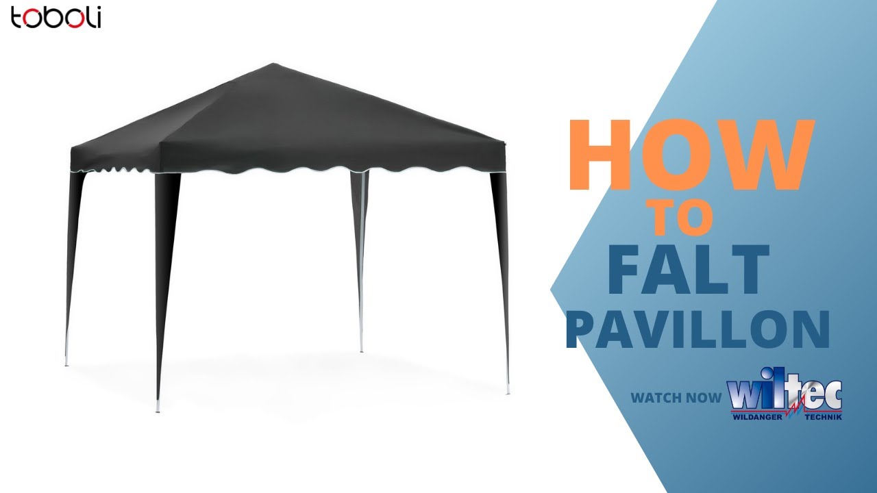 Toboli Faltpavillon Grau, 3x3 m, Wasserdicht, UV-Schutz, Tragetasche