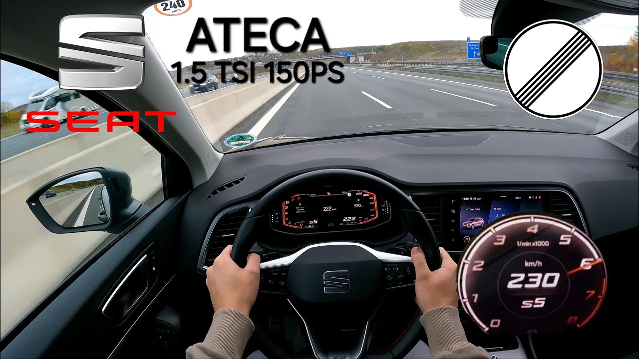 Seat Ateca FR 1.5 TSI 150PS 4x4 TOP SPEED GERMAN AUTOBAHN DRIVE POV | 230 km/h✔️