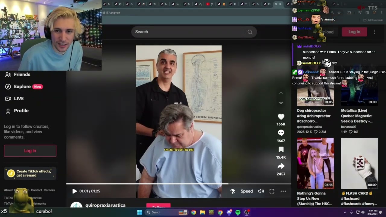 xQc Can't Stop Watching TikToks with Chat!