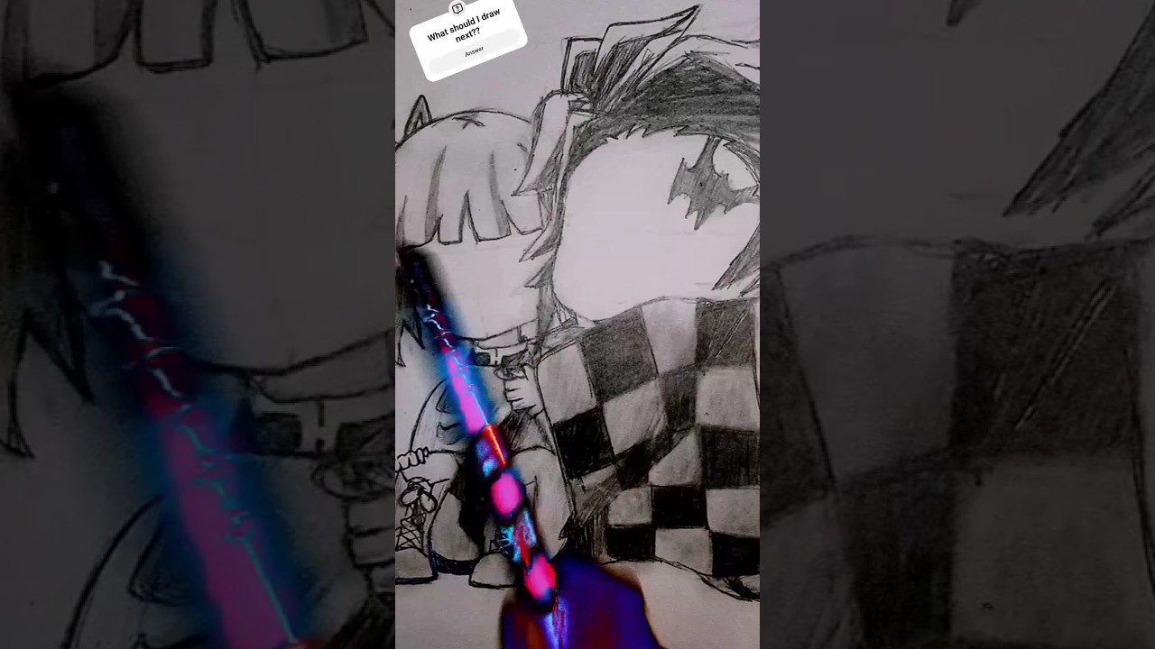 How to draw Tanjiro vs Kanao⚡