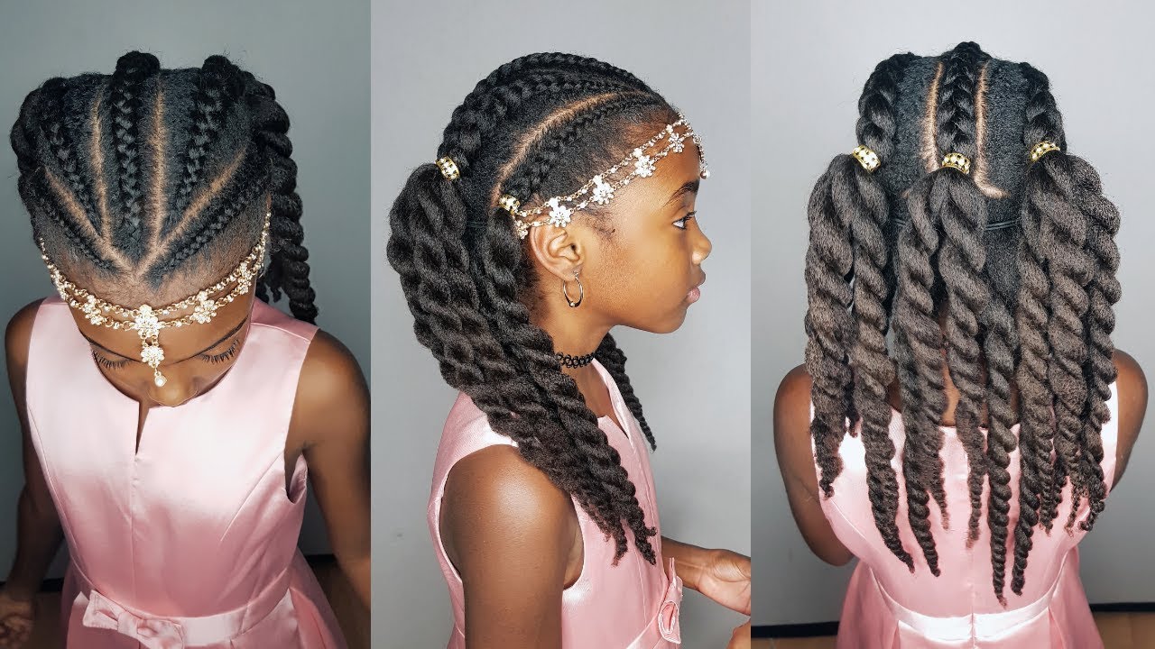 Cornrows & Twists with Curls- Hairstyles for Girls