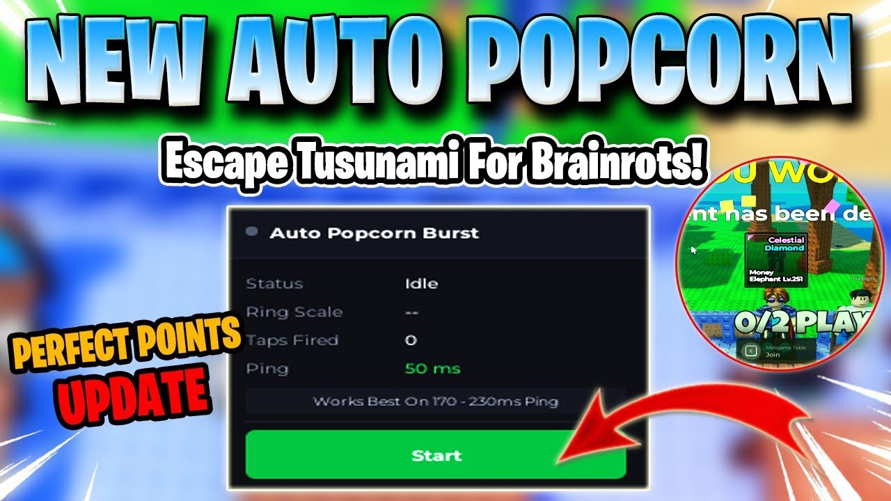 Скрипт &laquo;Спасение от цунами ради мозга&raquo;! Новый автоматический попкорн, мини-игра, быстрая победа 1...