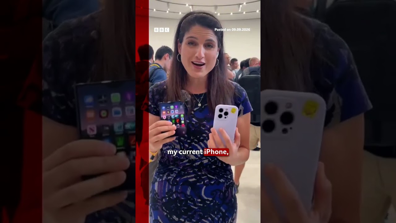 Apple unveils new foldable iPhone. #BBCNews