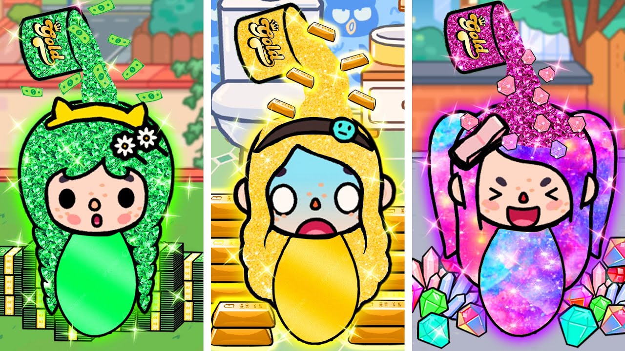 Everything Triplets Touch Turns Into Money, Gold and Diamond | Toca Life Story | Toca Boca