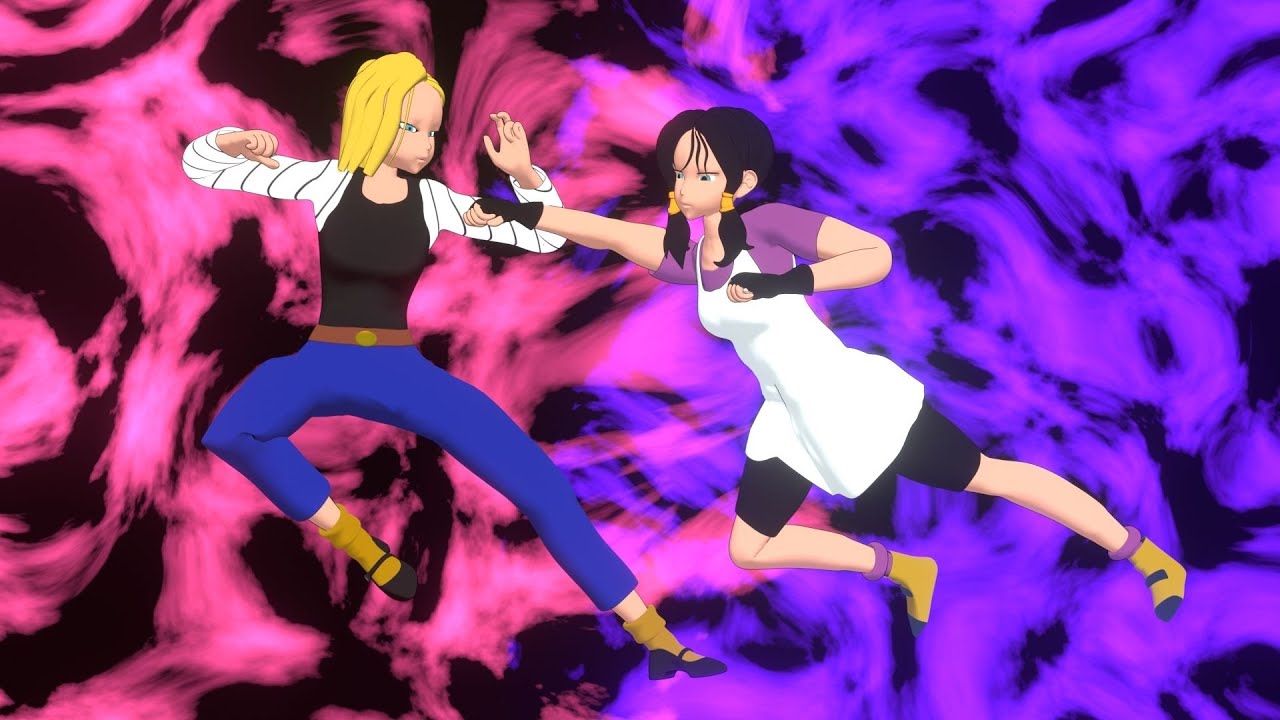 Android 18 vs Videl 3D Fight Scene