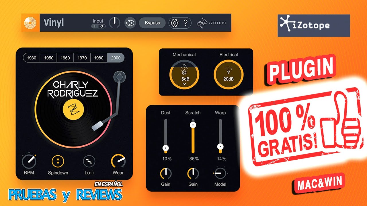 🎁 IZOTOPE VINYL PLUGIN GRATUITO simulando efectos tocadiscos!! 🎁 (Pruebas Y Reviews) en Español