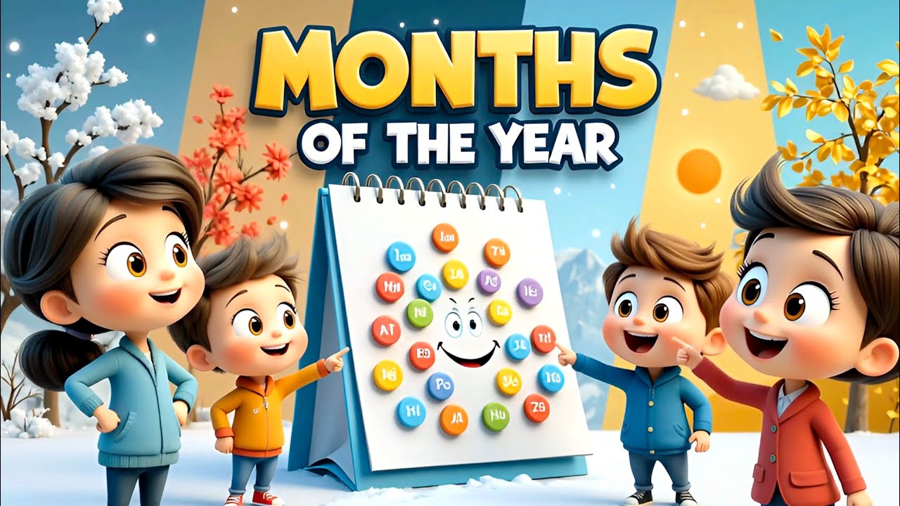 Months of the Year Song 🎶 | Learn Months of the Year 🎵 | Kids Nursery Rhyme | Learn Calendar Months
