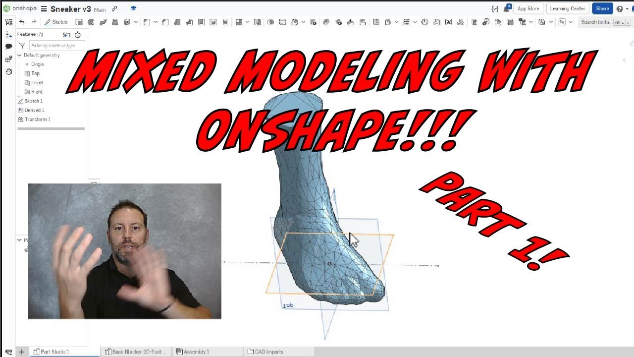 Смешанное моделирование с Onshape P1