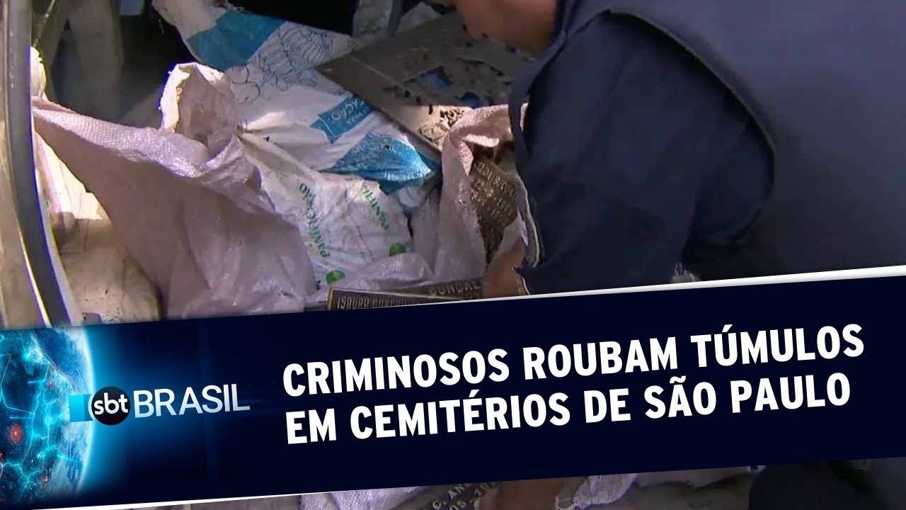Criminosos roubam bronze de túmulos em cemitérios de São Paulo | SBT Brasil (28/05/19)