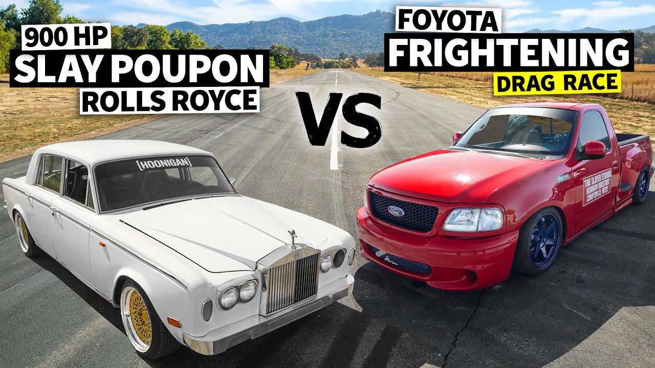 Hoonigan-built Drag Race Showdown! Fast & the Furious Tribute Truck vs Hellcat-Swapped Rolls Royce