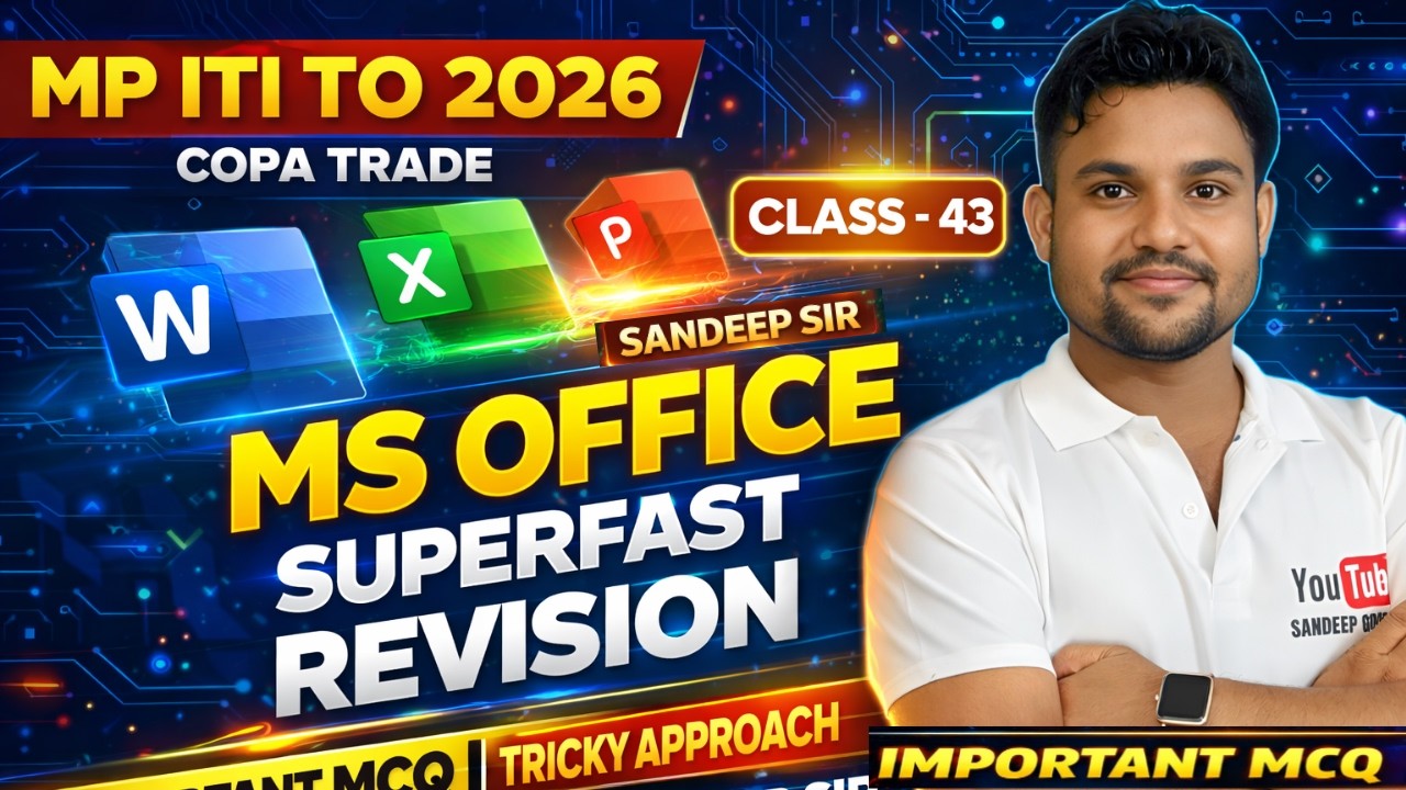 MP ITI TO COPA MCQ 2026 | MS OFFICE MCQ 2026 | ITI MS OFFICE MCQ l MP ITI TO MS OFFICE MCQ 2026 |ITI