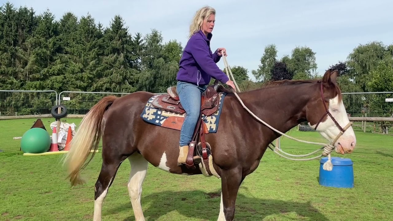 How to ride a horse in a bosal