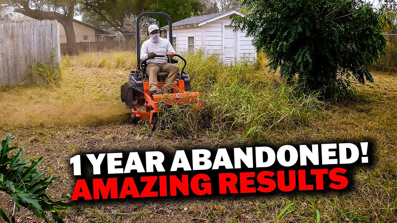 I Cleaned an ELDERLY WOMAN’S Overgrown Lawn After 1 Year of Neglect | FREE Transformation 🌿