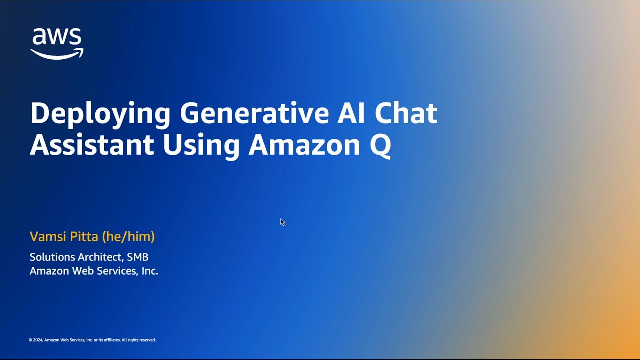 Deploying Generative AI Chat Assistant Using Amazon Q | Amazon Web Services