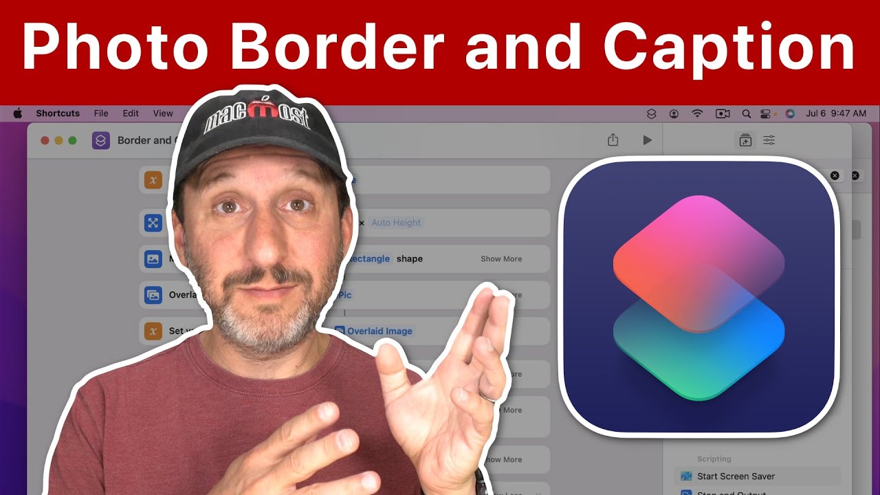 Building a Mac Shortcut To Add a Border And Caption To a Photo