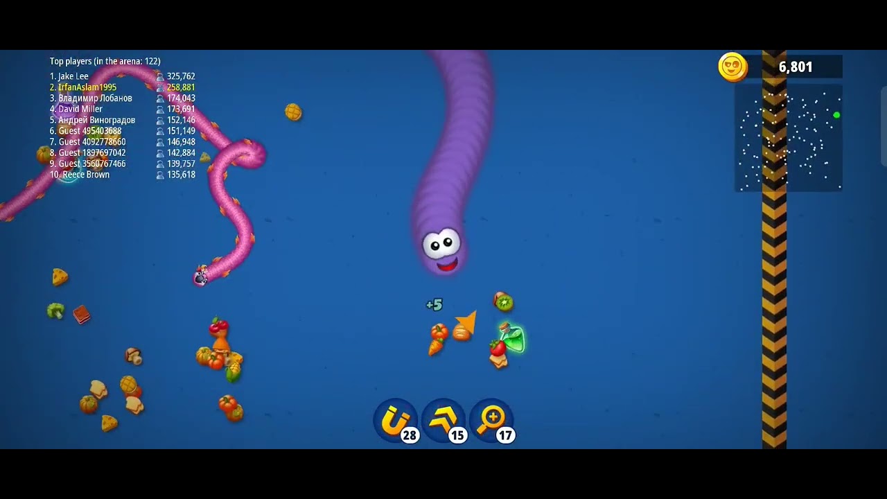 Worm Zone Best Ever I've played, Best way to play #gameshorts, How To Increase Score In #WormsZone
