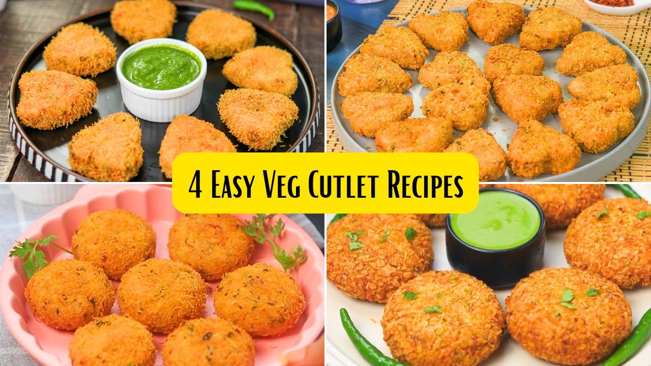 घर पर बनाएं 4 मजेदार वेज कटलेट रेसिपीज़ | 4 Crispy Veg Cutlet Recipes | MintsRecipes