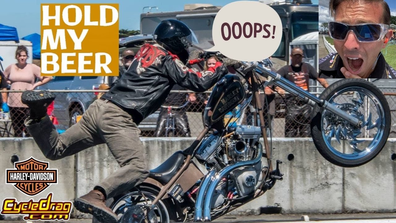 Harley CHOPPER Arm Drop Racing GONE WRONG!